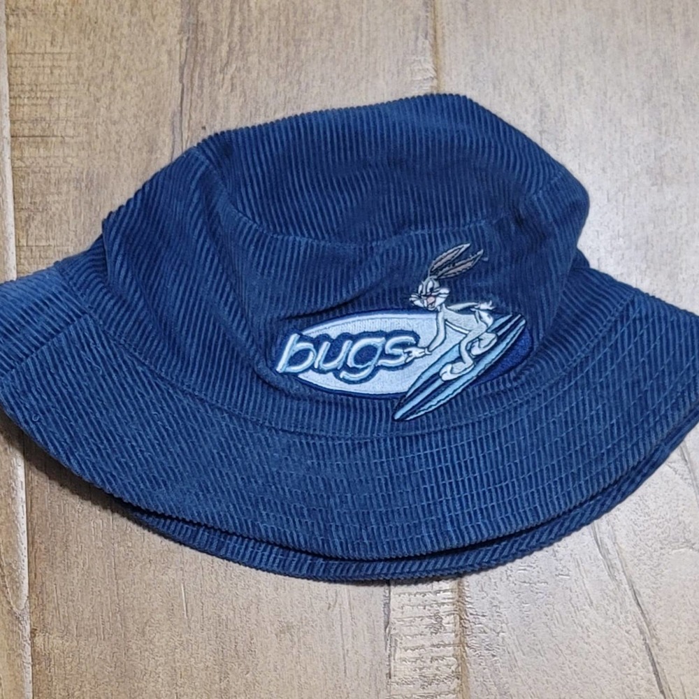 Vtg 1999 Warner Bros Bugs Bunny Surfing Kids Corduroy Bucket Hat
